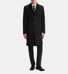 Manteau droit en laine et cachemire BOSS