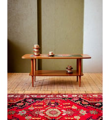 Table basse scandinave en teck et céramique Léonie N°840- Produit chiné Debongout