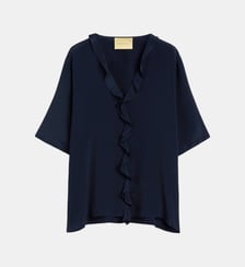 Blouse salvia en acétate de soie uni Momonì