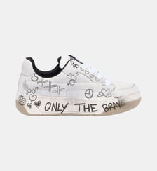 D-Ollie-Baskets en cuir avec imprimé graffiti Diesel