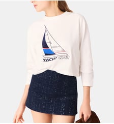 Tee-shirt avec imprimé bateau Maje