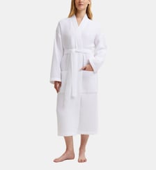 Peignoir de bain  en coton nid d'abeille Yves Delorme