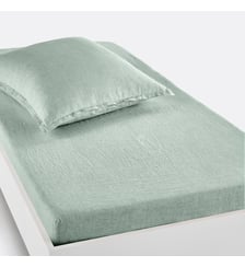 Drap housse enfant lin lavé, bonnet 30cm La Redoute Interieurs