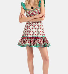 Robe Mini Gingerbread Pagoda Placée Rust La DoubleJ