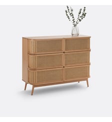 Commode 6 tiroirs en cannage Laora La Redoute Interieurs
