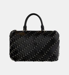 Sac Boston en cuir avec finitions Rabanne