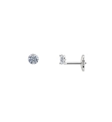 Puces d'oreilles 360° - 2 diamants, poids total 0,40ct approx. - Or blanc 750‰ La Brune & La Blonde