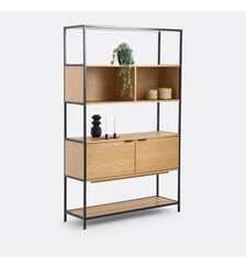 Bibliothèque modulable, 2 niches 2 portes, en plaqué chêne La Redoute Interieurs