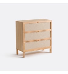 Commode 3 tiroirs, plaqué frêne et lin La Redoute Interieurs