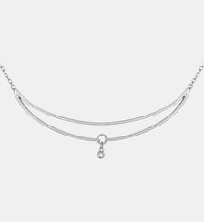 Collier double rangs Optimiste en Argent avec diamant blanc La Garçonne Diamant