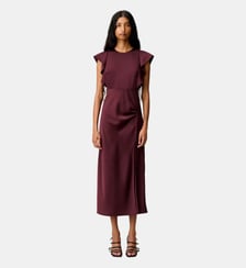 Robe longue satinée fendue Claudie Pierlot