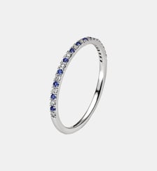 Bague en or blanc 9 carats avec saphirs et diamants Aristocrazy