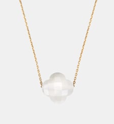 Collier, agate blanche, or jaune Morganne Bello