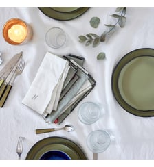 Nappe en lin lavé, AU FIL DU LIN Blanc Cerise
