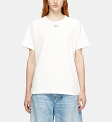 T-shirt en coton avec Oval D métallique Diesel