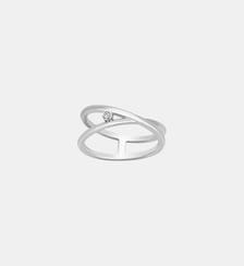 Petite bague croisée Harmonie | Infinie en Argent avec diamant blanc La Garçonne Diamant