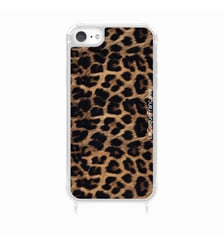 Coque de téléphone glossy léopard noir avec anneaux pour iPhone 7 / 8 / SE 2020 / SE 2022 La Coque Française