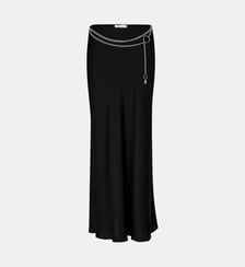 Jupe en satin détails chaînes Rabanne