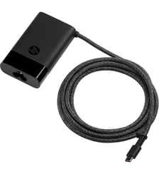 Chargeur ordinateur portable PC 65W noir mat compact USB-C EU HP