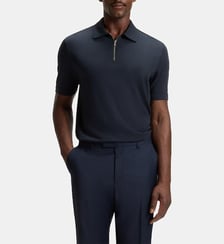 Polo droit en lyocell et coton BOSS