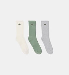 Lot de 3 paires de chaussettes hautes côtelées Lacoste