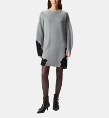 Robe courte en maille à dentelle Pinko