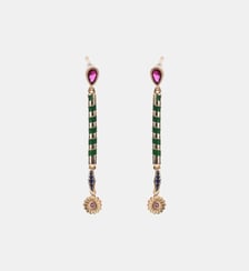 Boucles d'oreilles pendantes émail et perles VASILE Hipanema