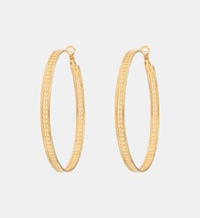 Boucles d'oreilles créoles grand format   doré à l'or fin - Noor Satellite