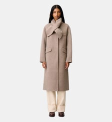 Manteau long laine col foulard Claudie Pierlot
