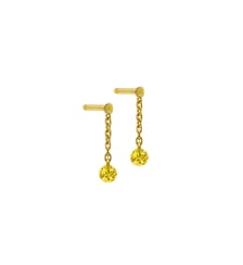 Mini Pendants d'oreilles CONFETTI - Saphir jaune - Poids total 0,30ct approx. -  Or jaune 750‰ La Brune & La Blonde