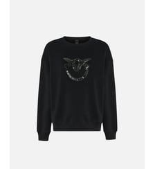 Sweat-shirt à col rond avec broderie bijou love birds Pinko