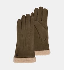 Gants en cuir de chèvre velours, doublés en imitation fourrure Isotoner