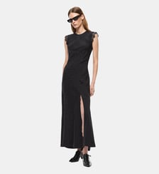 Robe longue fendue avec empiècements en dentelle Pinko