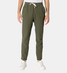 Pantalon en gaze de coton kaki Atelier Privé