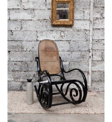 Rocking-chair en cannage Alibert N°92- Produit chiné Debongout