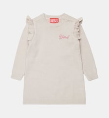 Robe en maille avec logo brodé Diesel Kids