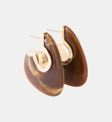 Créoles larges en résine marron Balaboosté