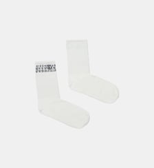 Chaussettes côtelées avec logo numérique MM6 Maison Margiela