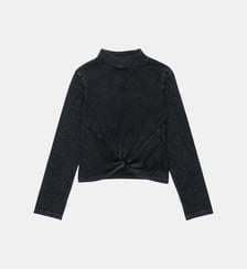 T-shirt à manches longues avec nœud sur le devant Diesel Kids