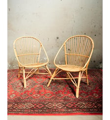 Paire de fauteuil en rotin Ernest N°999- Produit chiné Debongout