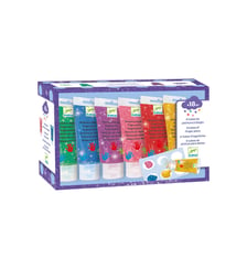 6 tubes de peinture à doigts - Paillettes Djeco