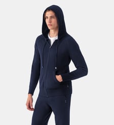 Pull à capuche zippé en cachemire Ron Dorff