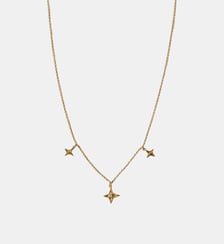 Collier en argent 925 doré 18K avec topaze blanche et étoiles Aristocrazy