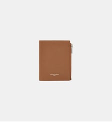 Petit portefeuille vertical zippé Lucien en cuir grainé Le Tanneur