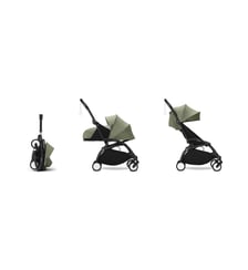 Poussette Yoyo3 - Pack 0+/6+ Olive - cadre noir Stokke
