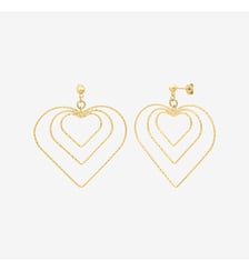 Boucles d'oreilles dorées heart - disco Caroline Najman
