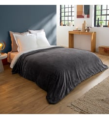 Couverture Polaire Extra Douce Coloris Anthracite Dodo