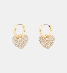 Créoles dorées pendentif cœur strassé Balaboosté