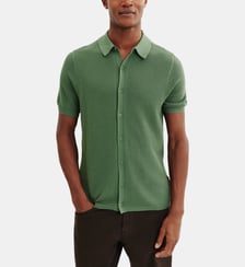 Polo boutonné point gaufré Bompard