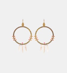 Boucles d'oreilles créoles martelées avec perles MARLAU Hipanema